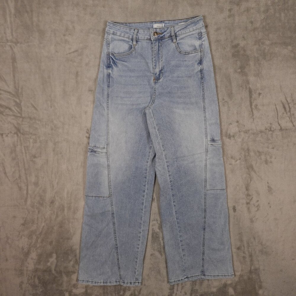Forever 21 High Rise Wide Leg Jeans - Size 29 Light Wash Blue Denim